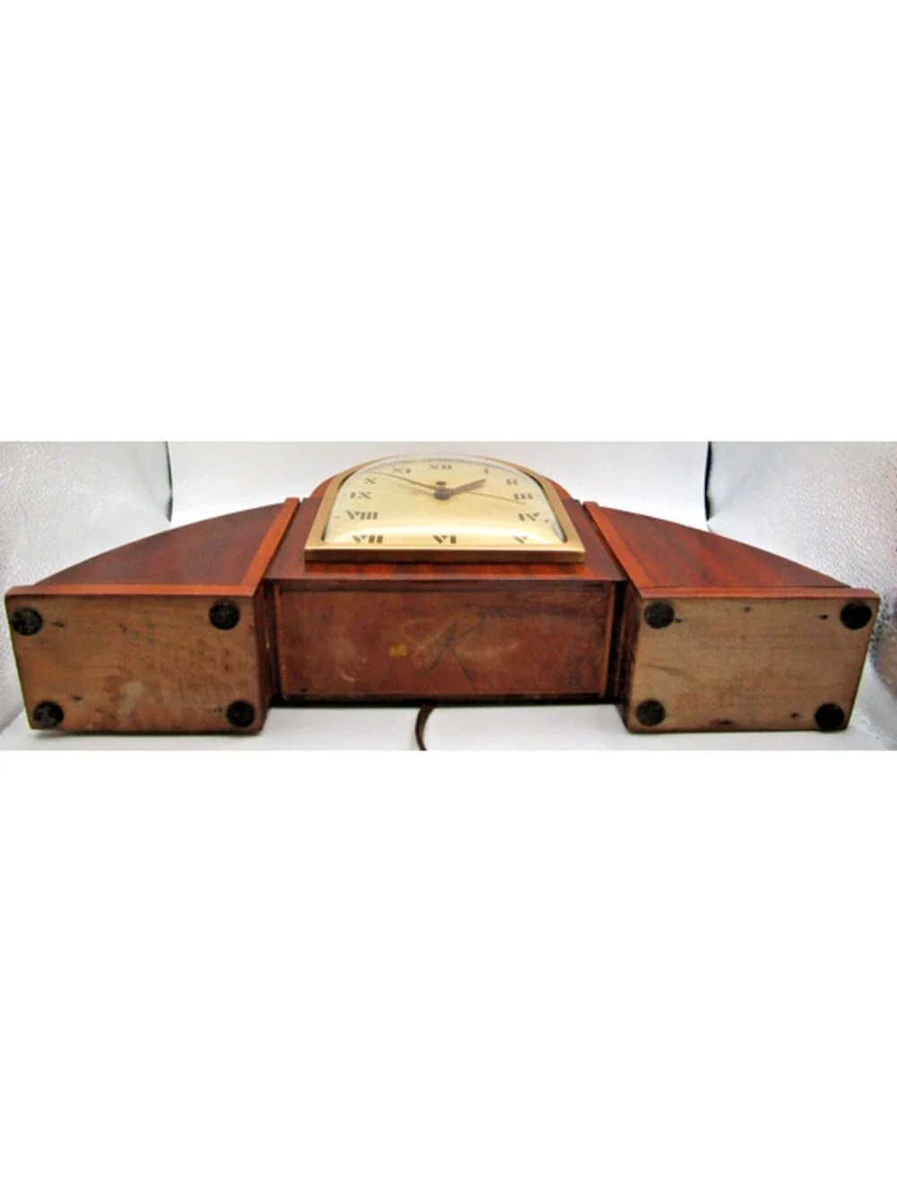 1935 Warren Telechron Co. The Brandon Clock Brown Mahogany and Maple Finish